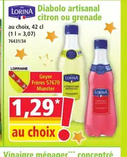 Norma LORINA Diabolo artisanal citron ou grenade offre