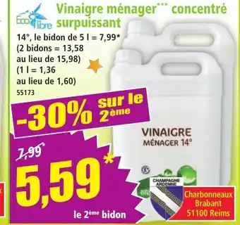 Norma Vinaigre ménager concentré surpuissant offre