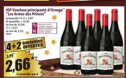 Norma IGP Vaucluse principauté d'Orange Les Armes des Princes offre