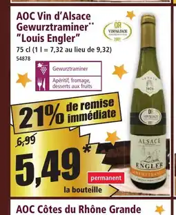 Norma AOC Vin d'Alsace Gewurztraminer Louis Engler offre