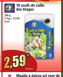 Norma 18 oeufs de caille des Vosges offre