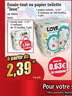 Norma Essuie-tout ou papier toilette offre