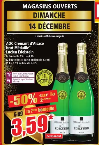 Norma AOC Crémant d'Alsace brut Médaillé Lucien Edelstein offre