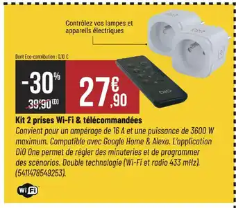 Bricorama Kit 2 prises Wi-Fi & télécommandées offre