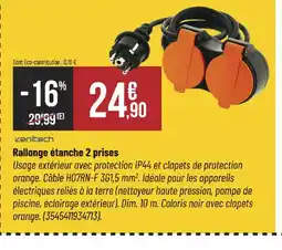 Bricorama ZENITECH Rallonge étanche 2 prises offre