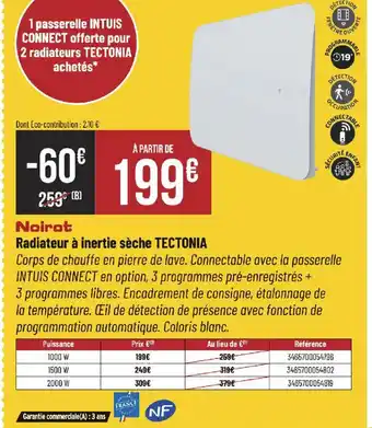 Bricorama NOIROT Radiateur à inertie sèche offre