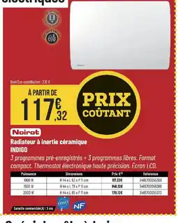 Bricorama NOIROT Radiateur à inertie céramique offre