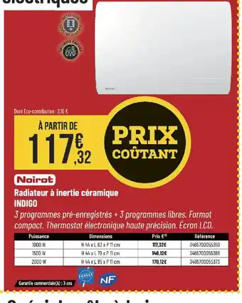 Bricorama NOIROT Radiateur à inertie céramique offre