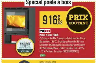 Bricorama TIBRE Poêle à bois offre