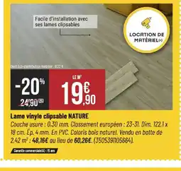 Bricorama NATURE Lame vinyle clipsable offre