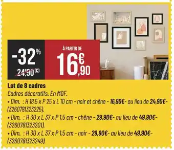Bricorama Lot de 8 cadres offre