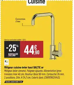 Bricorama BALTIC Mitigeur cuisine évier haut offre