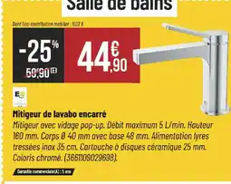 Bricorama Mitigeur de lavabo encarré offre
