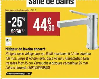 Bricorama Mitigeur de lavabo encarré offre