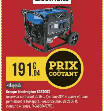 Bricorama SCHEPPACH Groupe électrogène SG3200X offre
