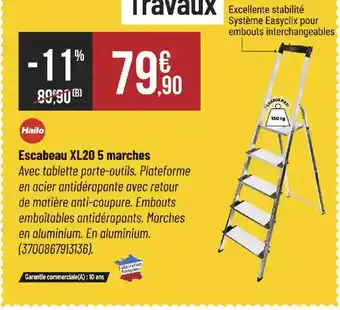 Bricorama Escabeau XL20 5 marches offre