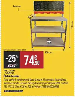 Bricorama FISCHER DAREX Établi d'atelier offre