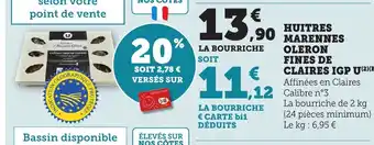 Huitres marennes oleron fines de claires igp u