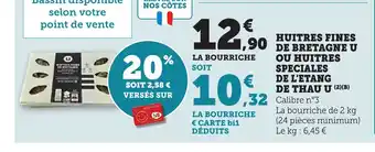 Bi1 Huitres fines de bretagne u ou huitres speciales de l'etang de thau u offre