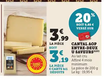 Bi1 Cantal aop entre-deux u saveurs offre