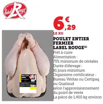 Bi1 Poulet entier fermier label rouge offre