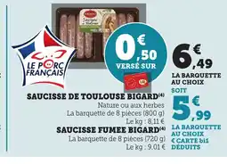Bi1 BIGARD Saucisse de toulouse offre