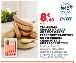 Bi1 Véritables knacks d'alsace ou saucisses de france tradition ou viennoises charcuterie offre