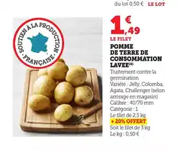 Bi1 Pomme de terre de consommation lavee offre