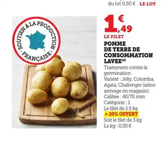 Bi1 Pomme de terre de consommation lavee offre