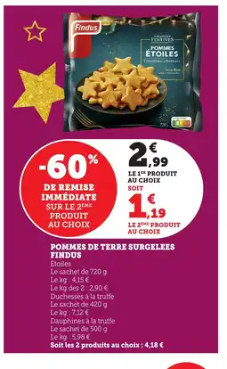 Bi1 FINDUS Pommes de terre surgelees offre