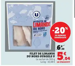 Bi1 Filet de limande du nord surgele u offre
