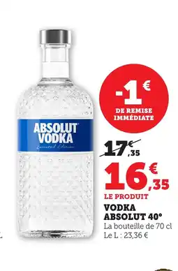 Bi1 ABSOLUT 40° VODKA offre