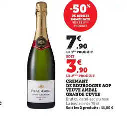 Bi1 Cremant de bourgogne aop veuve ambal grande cuvee offre