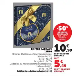 Bi1 LINDT Boites cadeaux offre