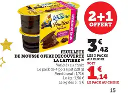 Bi1 LA LAITIERE Feuillete de mousse offre decouverte offre