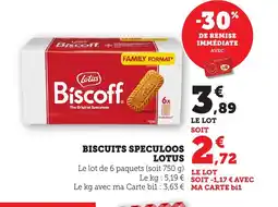Bi1 LOTUS Biscuits speculoos offre