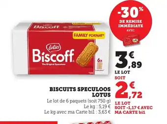 Bi1 LOTUS Biscuits speculoos offre