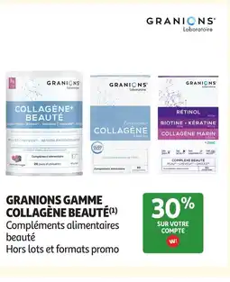 Auchan GRANIONS Gamme collagène beauté offre