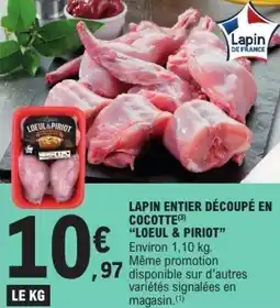 E.Leclerc Lapin entier découpé en cocotte offre