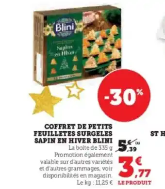U Express BLINI Coffret de petits feuilletes surgeles sapin en hiver offre
