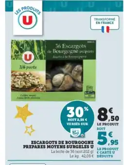 U Express Escargots de bourgogne prepares moyens surgeles u offre