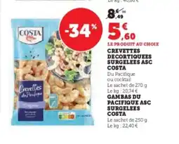 U Express COSTA Crevettes decortiquees surgelees asc offre