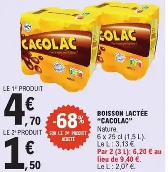 E.Leclerc Boisson lactée cacolac offre