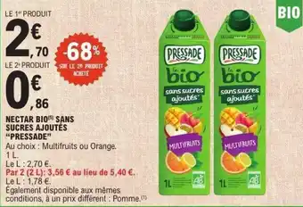 E.Leclerc Nectar bio sans sucres ajoutés pressade offre