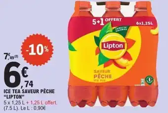 E.Leclerc Ice tea saveur pêche lipton offre