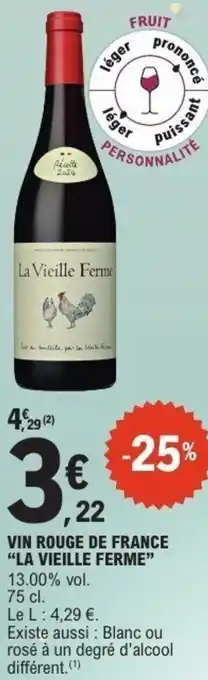 E.Leclerc Vin rouge de france la vieille ferme offre