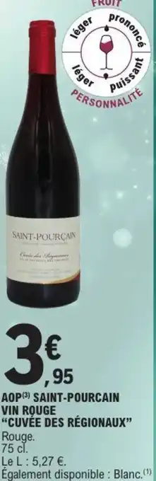 E.Leclerc Aop saint-pourcain vin rouge offre