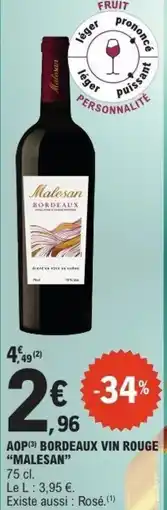 E.Leclerc Aop bordeaux vin rouge malesan offre