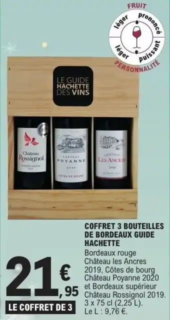 E.Leclerc Coffret 3 bouteilles de bordeaux guide hachette offre