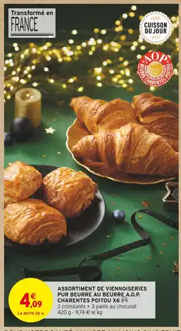 Intermarché Hyper Assortiment de viennoiseries pur beurre au beurre a.o.p. charentes poitou offre